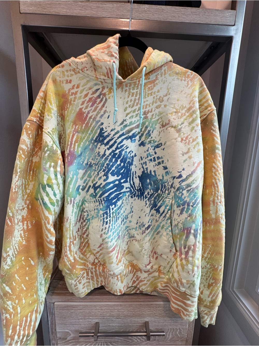 Men's adidas x pharell williams Multicolor Tie-Dye Hooded Sweatshirt